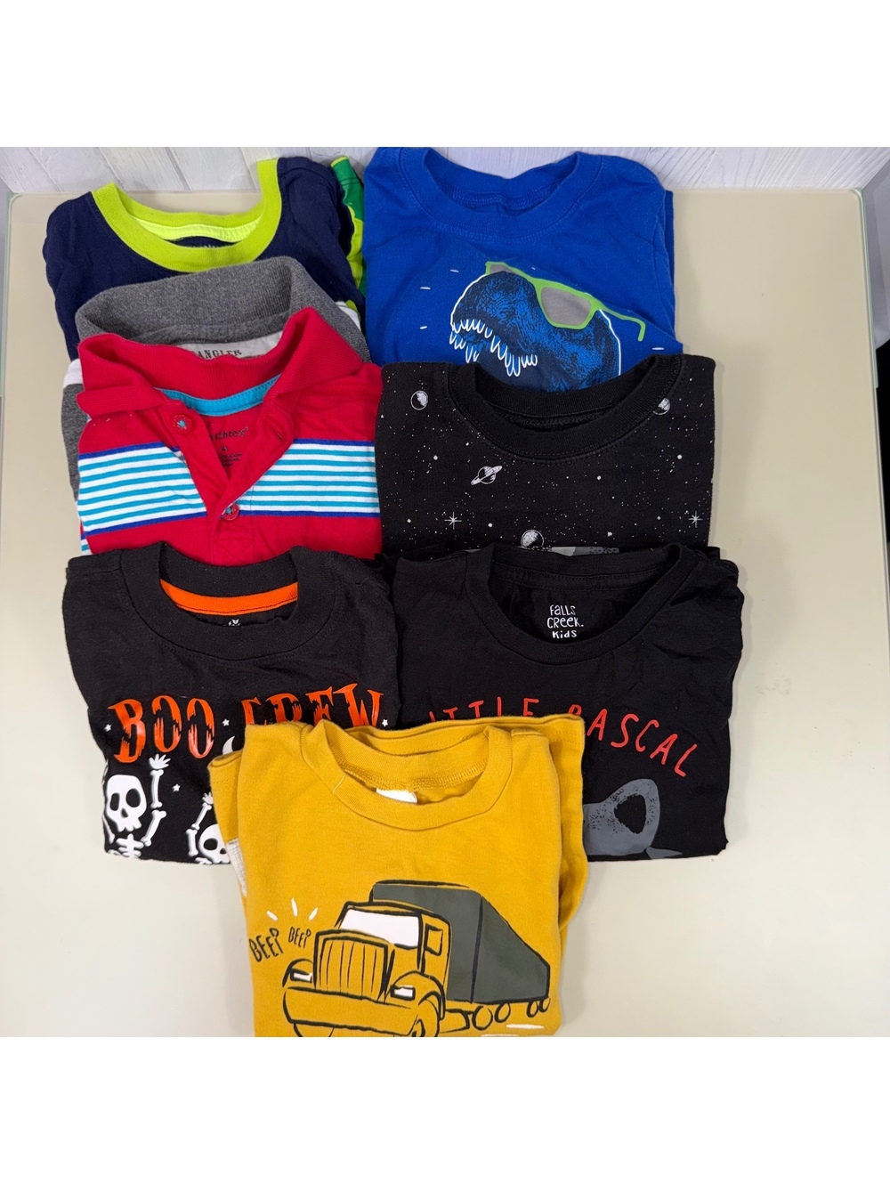 Boys 4T Mixed Brand Graphic Shirt Lot 8 Pieces
